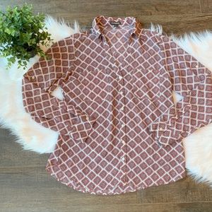 Express print button down shirt